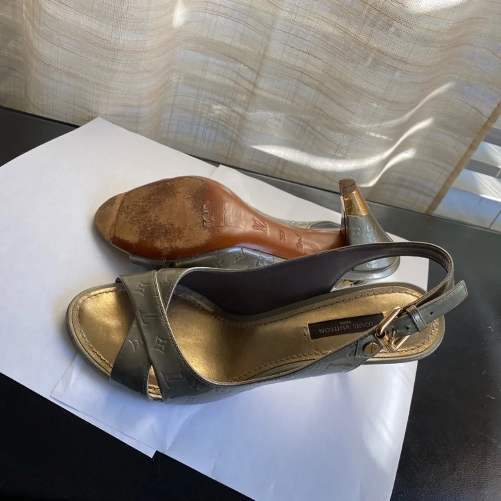 Louis Vuitton patent leather monogram mules heels open toe pumps 36.5-6.5 Italy - Picture 8 of 11